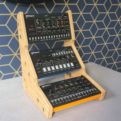 Roland Aira Compact S1 J6 T8 E4 - Oak Veneer Triple Stand from Synths And Wood image 2