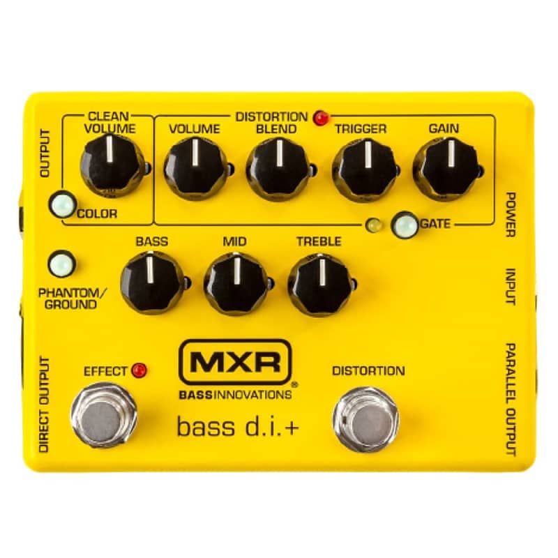 MXR M80Y Bass D.I.+ Preamp and Distortion Pedal - Special Edition Yellow image 1