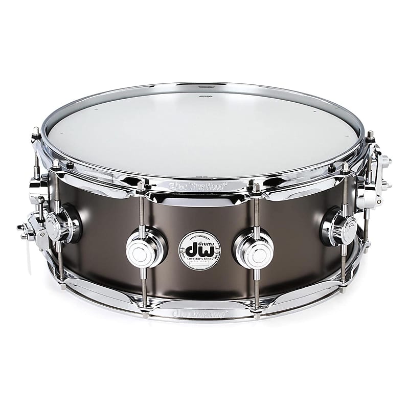 DW Collector's Series Satin Black Over Brass 5.5x14" Snare Drum image 1