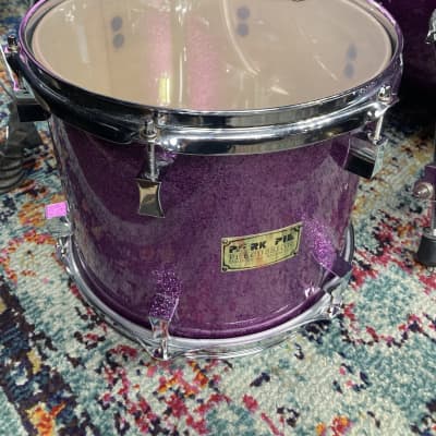 Frank Ferrer's Guns N Roses, Pork Pie, 2016 Drum Set, 24",16",14",13",12" Purple Sparkle. Signed! Authenticated! image 13