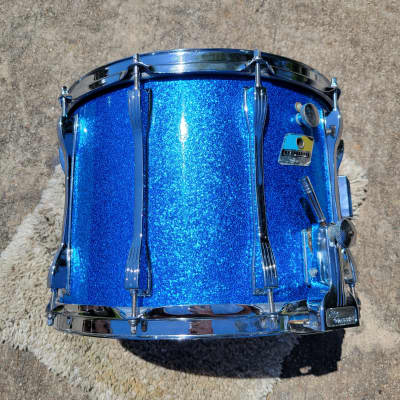 Vintage 1980's Ludwig 14x10 Field/Snare Drum - Blue Sparkle - (094-2) image 8