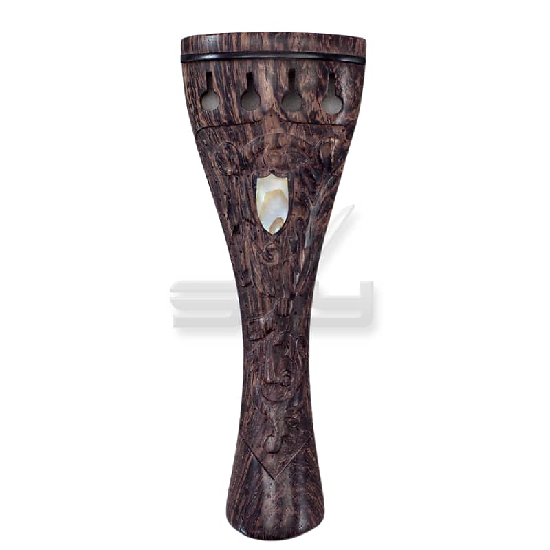 Sky New High Quality 4/4 Full Size Rosewood Violin Tailpiece Carved Shell Inlay Dark Color image 1