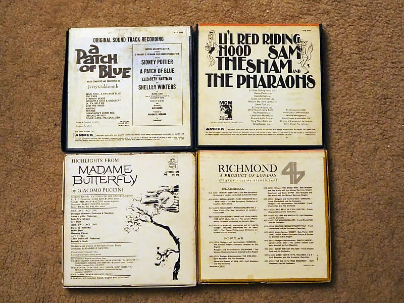 Lot of 4 Commercial Pre-Recorded Reel to Reel Tapes