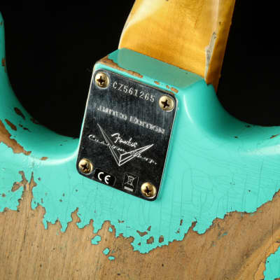 Fender Custom Shop Limited Edition '60 Dual-Mag II Stratocaster® Super Heavy Relic® RW - Aged Sea Foam Green image 13