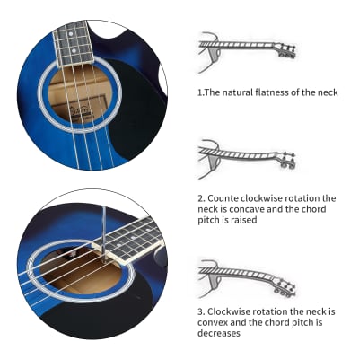 Glarry GMB101 4 string Electric Acoustic Bass Guitar w/ 4-Band Equalizer EQ-7545R 2020s - Blue image 10