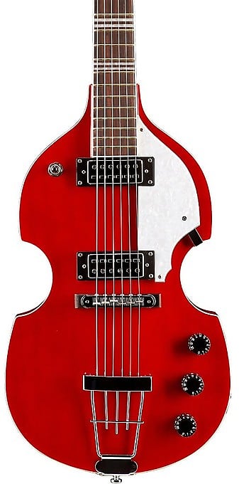 New Hofner Violin 6 String Guitar HI-459-RD Red image 1