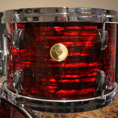 Gretsch 20/12/14/5x14" USA Custom Drum Set w/ Vintage build out - Red Wine Pearl image 7