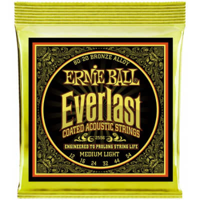 ERNIE BALL 2556 Everlast Bronze 012-054 Coated Saiten für Akustikgitarre, Medium Light for sale