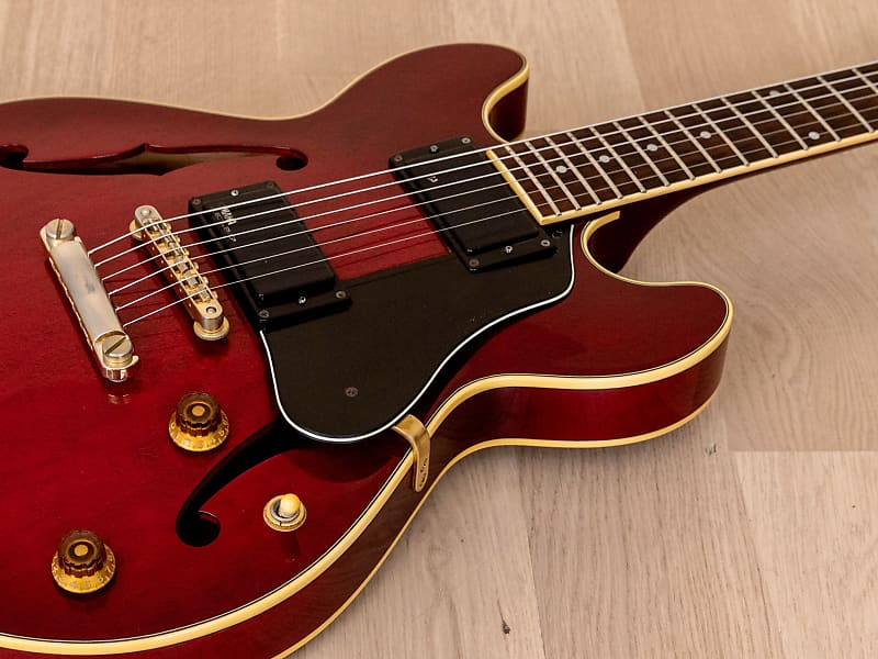 1980s Yamaha SAS-II Vintage Semi Hollow Electric Guitar Cherry, Japan EMG