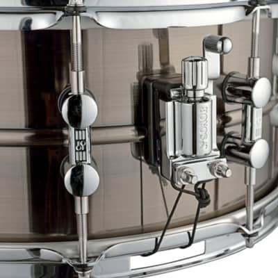 Sonor Kompressor Brass Snare Drum, Black Nickel Plated, 13" x 7" image 2