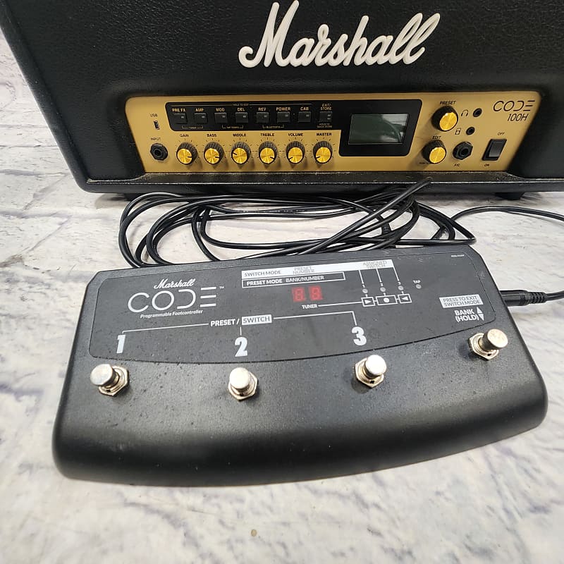 Marshall Code CODE100H 100-Watt Digital Modeling Guitar Amp Head | Reverb