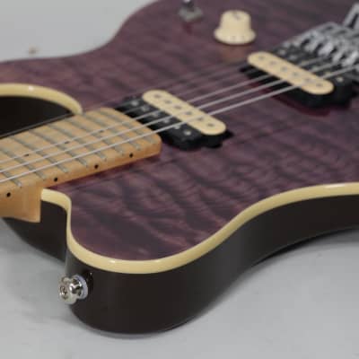 2011 Ernie Ball Music Man Axis Quilt Top Trans Purple Finish Electric Guitar w/HSC image 6