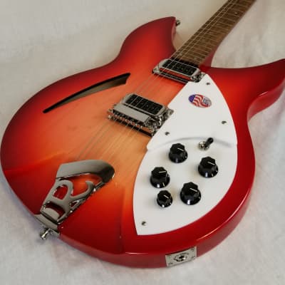 Rickenbacker 330 Fire Glo Thin-Line Semi-Hollow Electric Guitar, 2022 w/Oiled Rosewood Fretboard, HC image 6