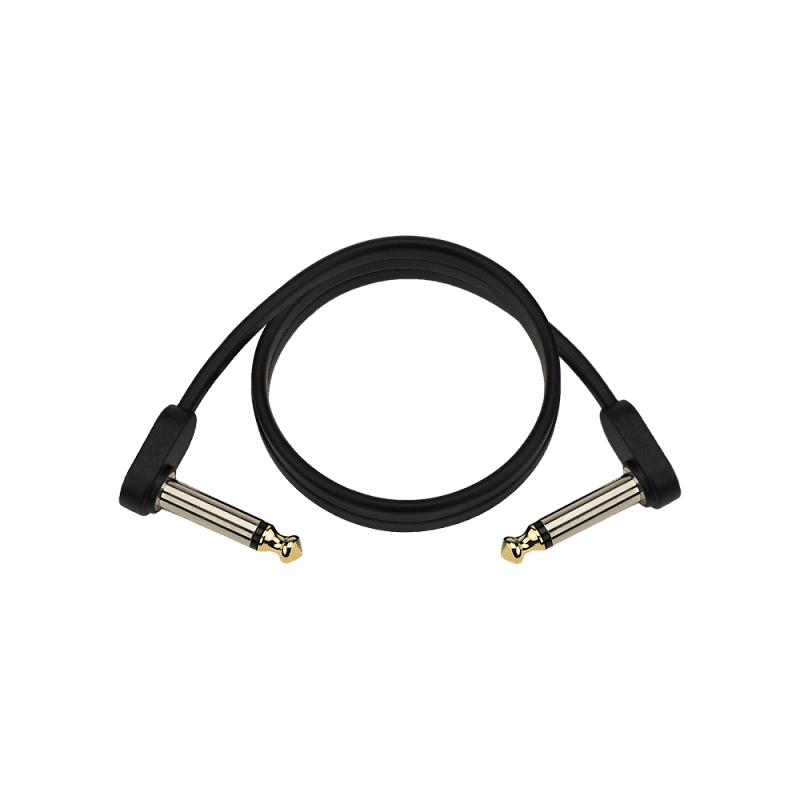 D'Addario PW-FPRR-02 Custom Series 1/4" Angled TS Flat Patch Cable - 2' image 1