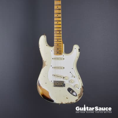 Fender Custom Shop 56 Stratocaster Heavy Relic Aged India Ivory Over 2 Tone Sunburst 2022 Used (cod.1378UG) image 4
