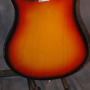 Teisco Del Rey EB-110 Tulip 31 inch scale Bass Original Case 1960's Sunburst image 9