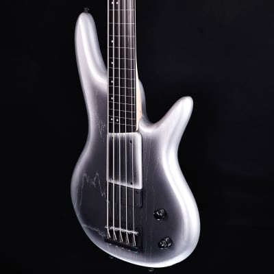 Ibanez Gary Willis 25th-Anniv Signature 5-string Fretless Bass, Silver Wave Burst 9lbs 4.7oz image 7