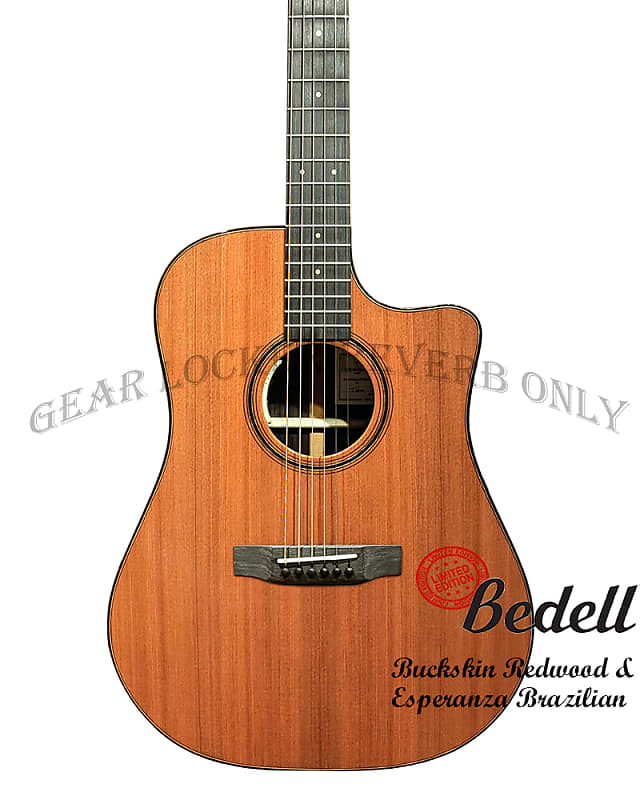 Bedell LTD-DC-RWBR Limited Edition Buckskin Redwood & Esperanza Brazilian Dreadnought cutaway with L.R. Baggs electronic guitar image 1