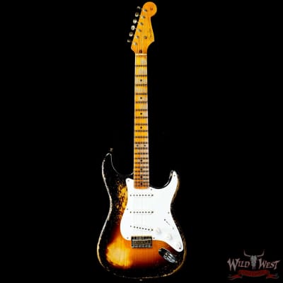 Fender Custom Shop Limited Edition 70th Anniversary 1954 Stratocaster Hardtail Super Heavy Relic Wide Fade 2 Tone Sunburst 6.90 LBS image 3