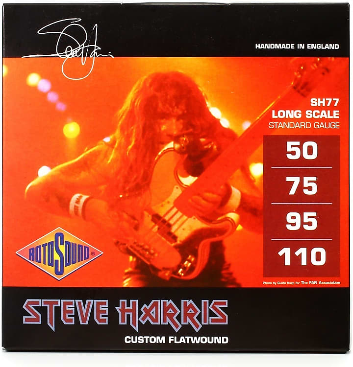 Rotosound SH77 Steve Harris Custom Monel Flatwound Bass Guitar Strings - .050-.110 Long Scale 4-string image 1