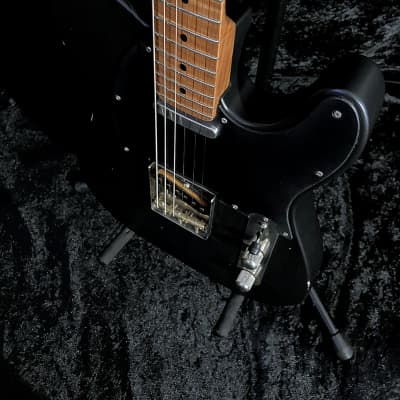 LsL T Bone One Matte Black Tele, Telecaster 5A Highly Figured Roasted Flame Maple Neck & Fretboard, Aged, Relic image 9