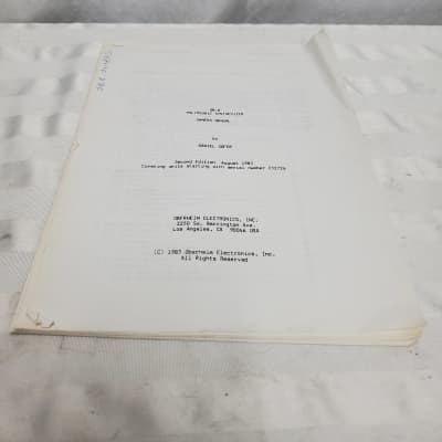 OBERHEIM OB-8 POLYPHONIC SYNTHESIZER OWNER MANUAL #3060 VINTAGE -