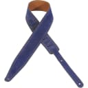 Levy's Leathers MS317EMP-IND Hand-Brushed Suede Guitar Strap, Indigo