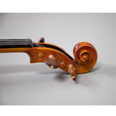 Beautiful Hand Carved Castle Violin 4/4 Full Size Open Clear Tone Two Piece Maple Back image 4