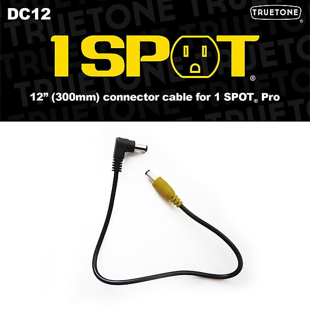 Truetone DC12 12" 1 Spot Pro Pedal Power Cable Yellow 5.5 x 2.1mm image 1