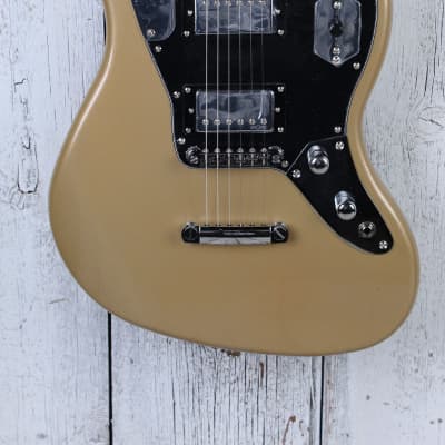 Fender Squier Contemporary Jaguar HH ST Electric Guitar Shoreline Gold Finish for sale
