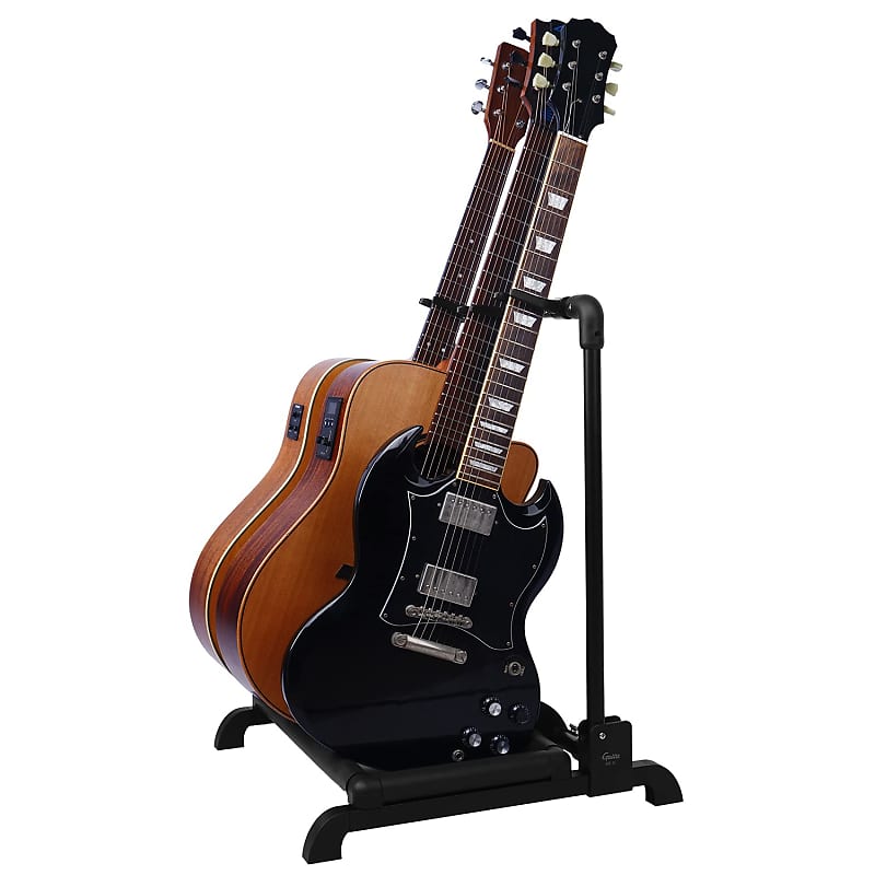 Multi Guitar Rack Stand Foldable Universal Display Rack Portable Guitar  Holder for Band Stage Bass Acoustic Guitar -3 Holder - Black