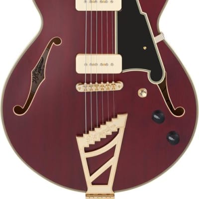 D'Angelico Deluxe SS Semi-hollowbody Electric Guitar - Satin Trans Wine image 1