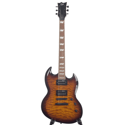 ESP LTD Viper-256 Electric Guitar - Dark Brown Sunburst image 2