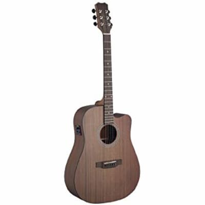 JN Guitars Cutaway Acoustic-electric Dreadnought Guitar w/ Solid mahogany Top, Dovern Series