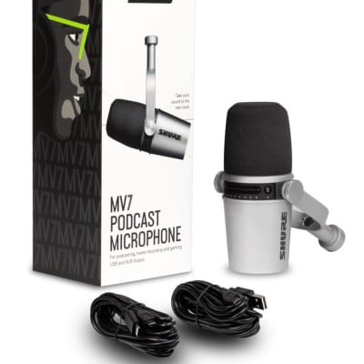 Shure MV7-S (Silver) Dynamic Microphone with USB & XLR output Mic image 3