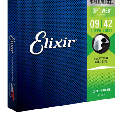 Elixir Electric Guitar Strings with OPTIWEB Coating, Super Light (.009-.042) image 3