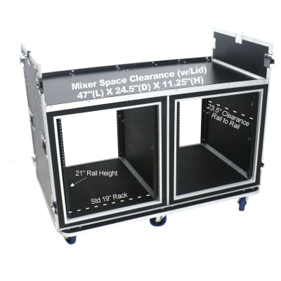 OSP ATA-FOH-2SL Deluxe Front of House System w/ Dual 12U-Racks & Standing Lid Tables image 4
