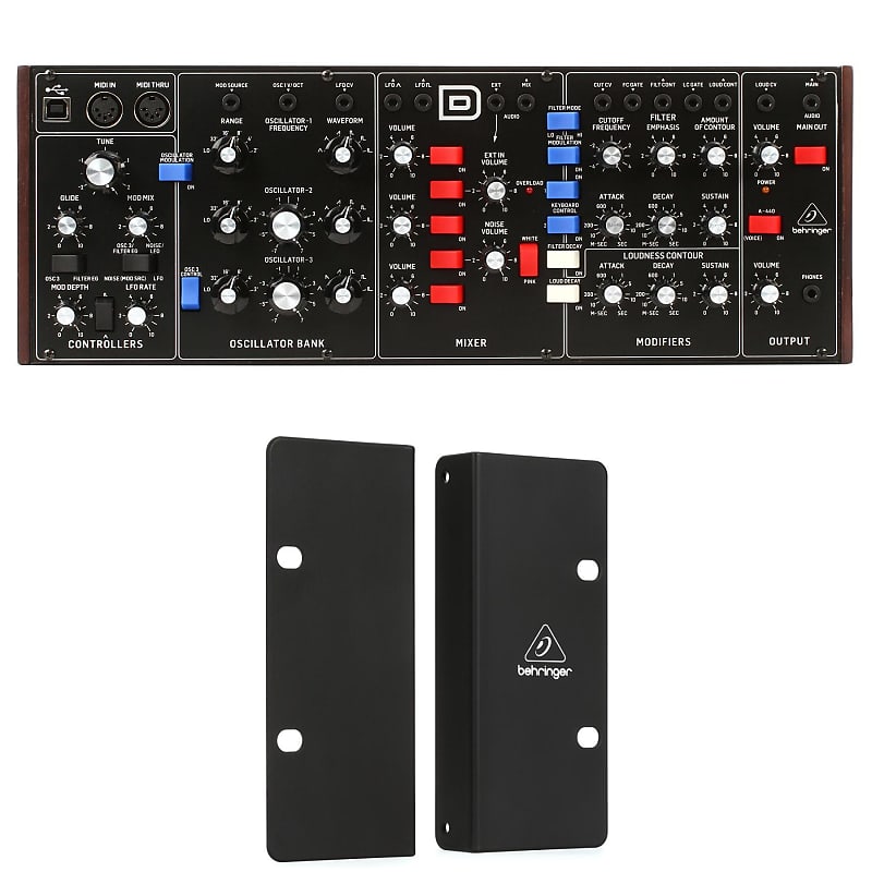 Behringer Model D Analog Synthesizer and Rack Ears image 1