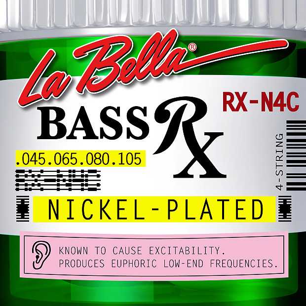 La Bella RX-N4C Nickel Plated Electric Bass Strings image 1