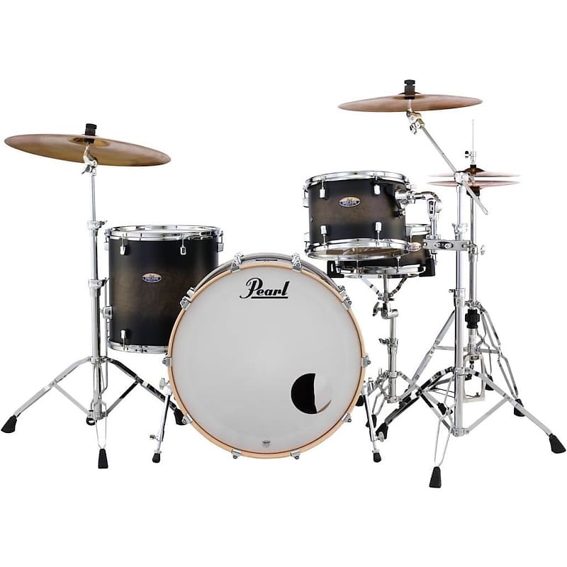 Pearl Decade Maple 3pc Drum Set Satin Black Burst image 1
