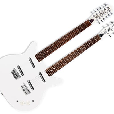 Danelectro Doubleneck 6/12 Guitar - White Pearl for sale
