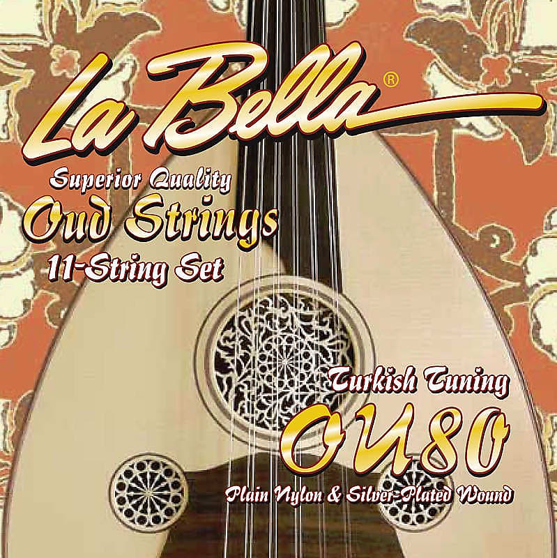 La Bella Strings Oud 11 String Set Turkish Tuning Plain Nylon and Silver Wound image 1