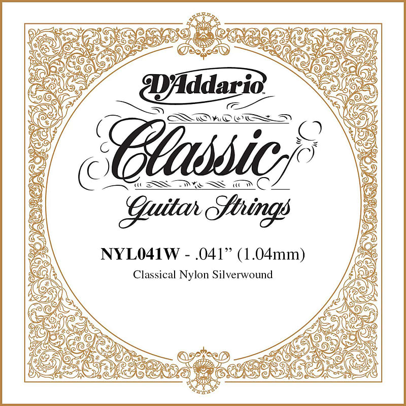 D'Addario NYL041W Silver-plated Copper Classical Single String .041 image 1