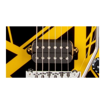 EVH Striped Series High Performance 6-String Electric Guitar (Black with Yellow Stripes) Bundle with EVH Wolfgang Solid Body Electric Guitar Weather-Resistant Hard Case(Black) (2 Items) image 6