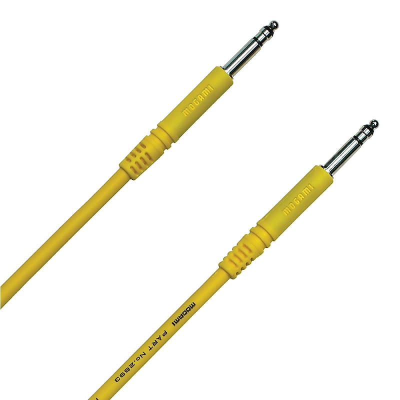 Mogami Pure Patch TT-TT Cable Yellow 12 in. image 1