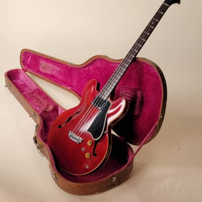 1959 Gibson EB-2 Sparkling Burgundy Family Owned. Original Hard Shell Case image 2