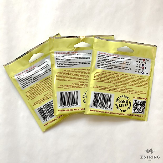 3x 3 packs Rotosound RS200 Top Tape Monel Flatwound Jazz Guitar Strings 12 52 Reverb