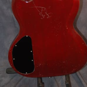 Vintage RARE Hoyer ROT2 SG Style German Guitar 1970's Burgandy Whammy Hardshell Case image 8