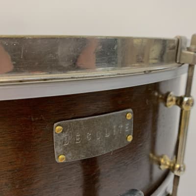 Decolite 5x15 Duplex Snare Drum Shell All Vintage Nickel Hdwr 1900s image 2