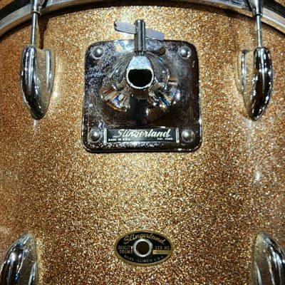 Used Vintage Slingerland 4pc Drum Set Champagne Sparkle Mid-60s w/Piccolo Snare image 11